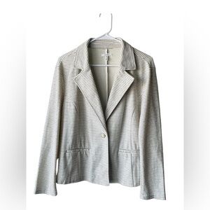 Maurices Cream and Gray Striped Blazer